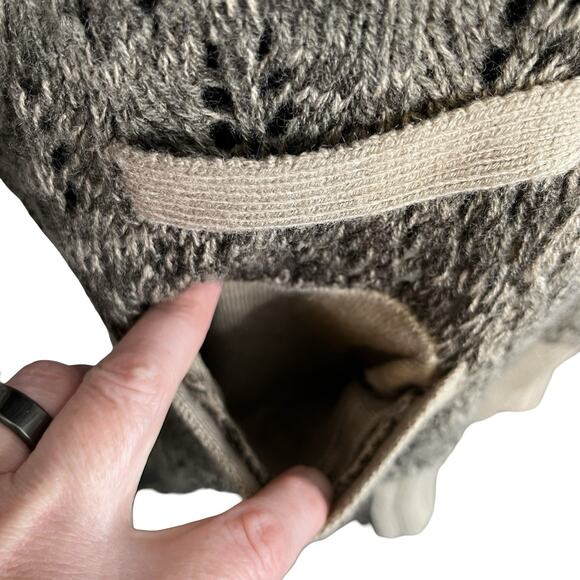 XS Black Swan Sweater Duster BJ143274 Wool Blend Plaid Double Breasted Pockets - Picture 2 of 14